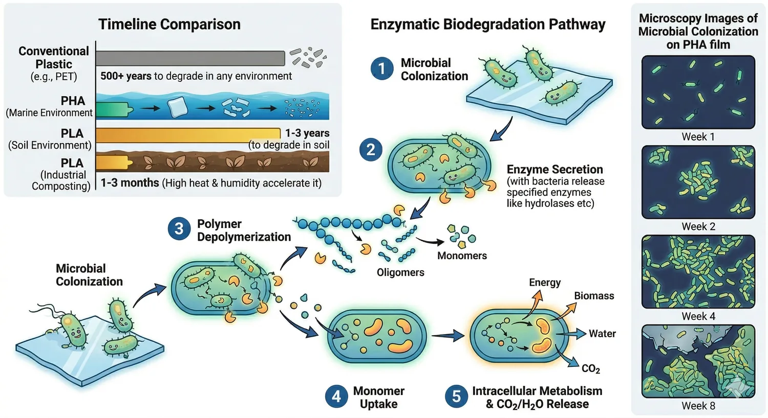 Biodegradation pathway with soil composting