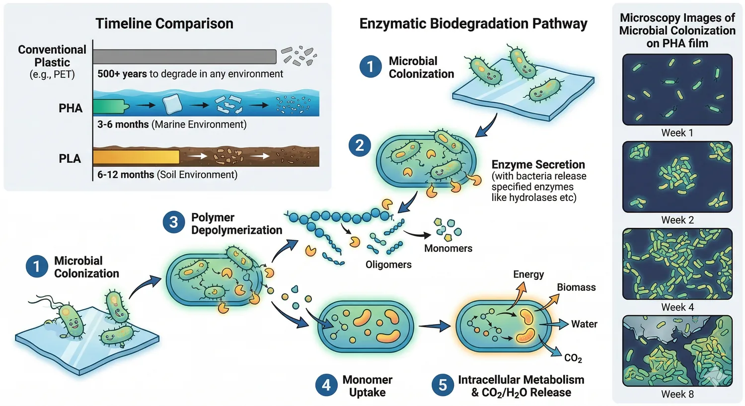 Enzymatic biodegradation pathway